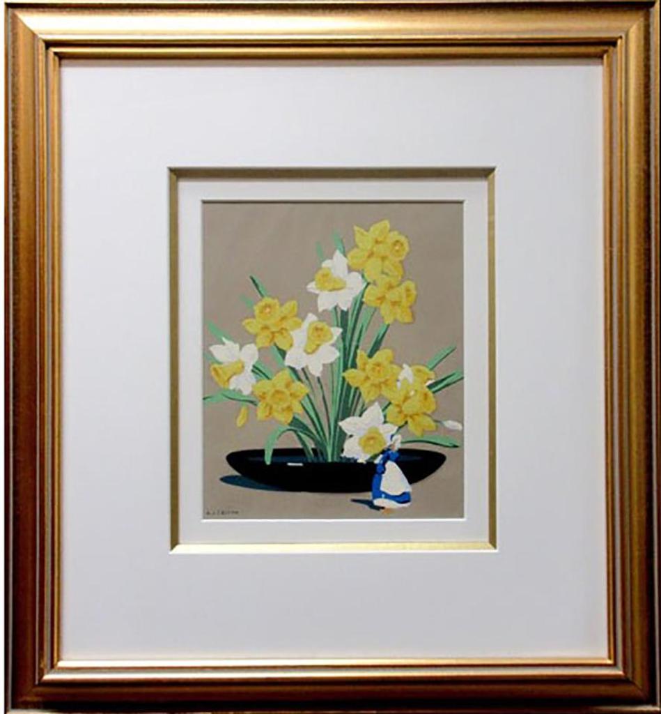 Alfred Joseph (A.J.) Casson (1898-1992) - Daffodils And Delft Figurine