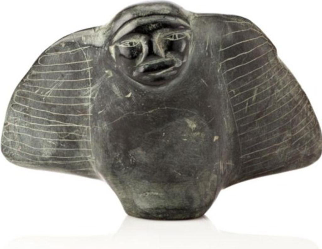 Barnabus Arnasungaaq (1924-2017) - Bird Shaman, ca. 1975-79, Black stone