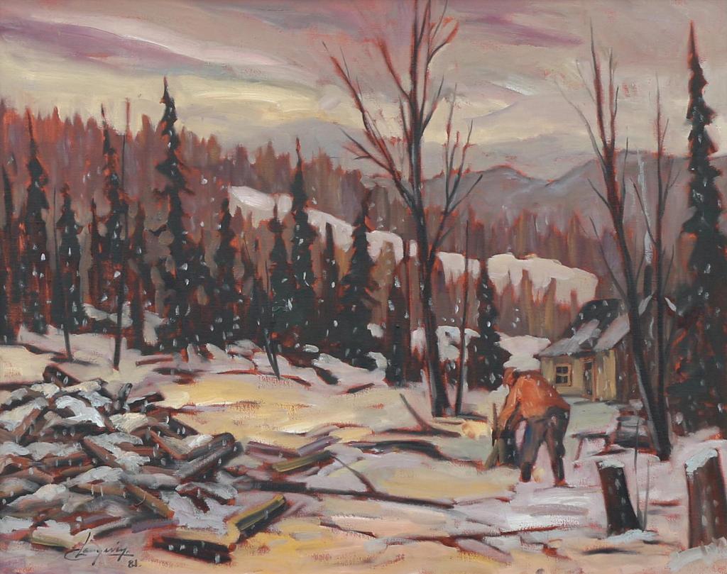 Claude Langevin (1942-2024) - Neige Sur Le Camp (Parc De La Verendrye, Laurentides); 1981
