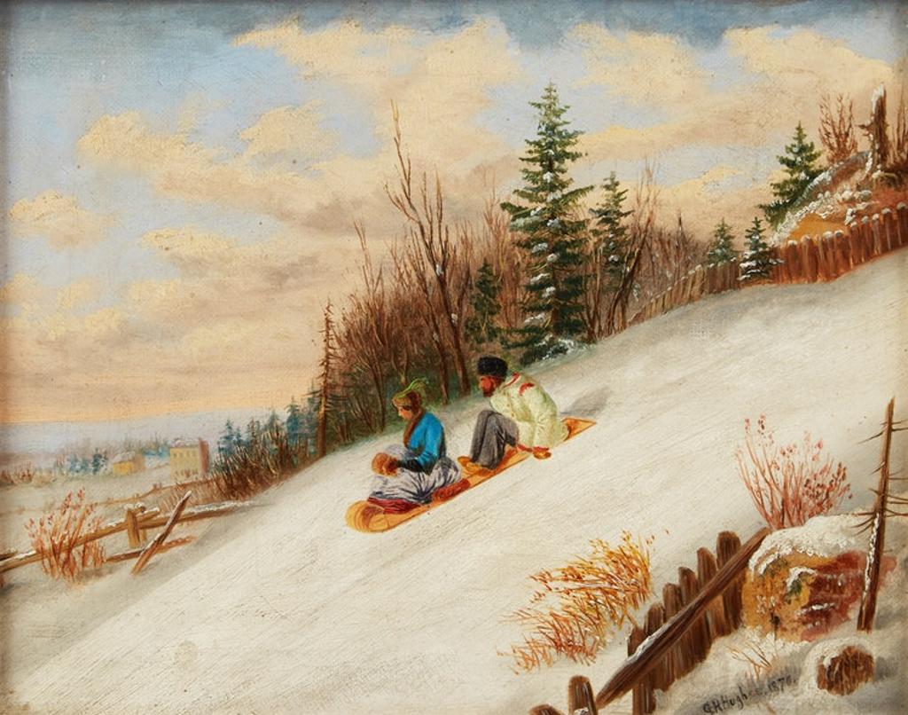 G.H. Hughes (1839-1921) - Tobogganing Scene