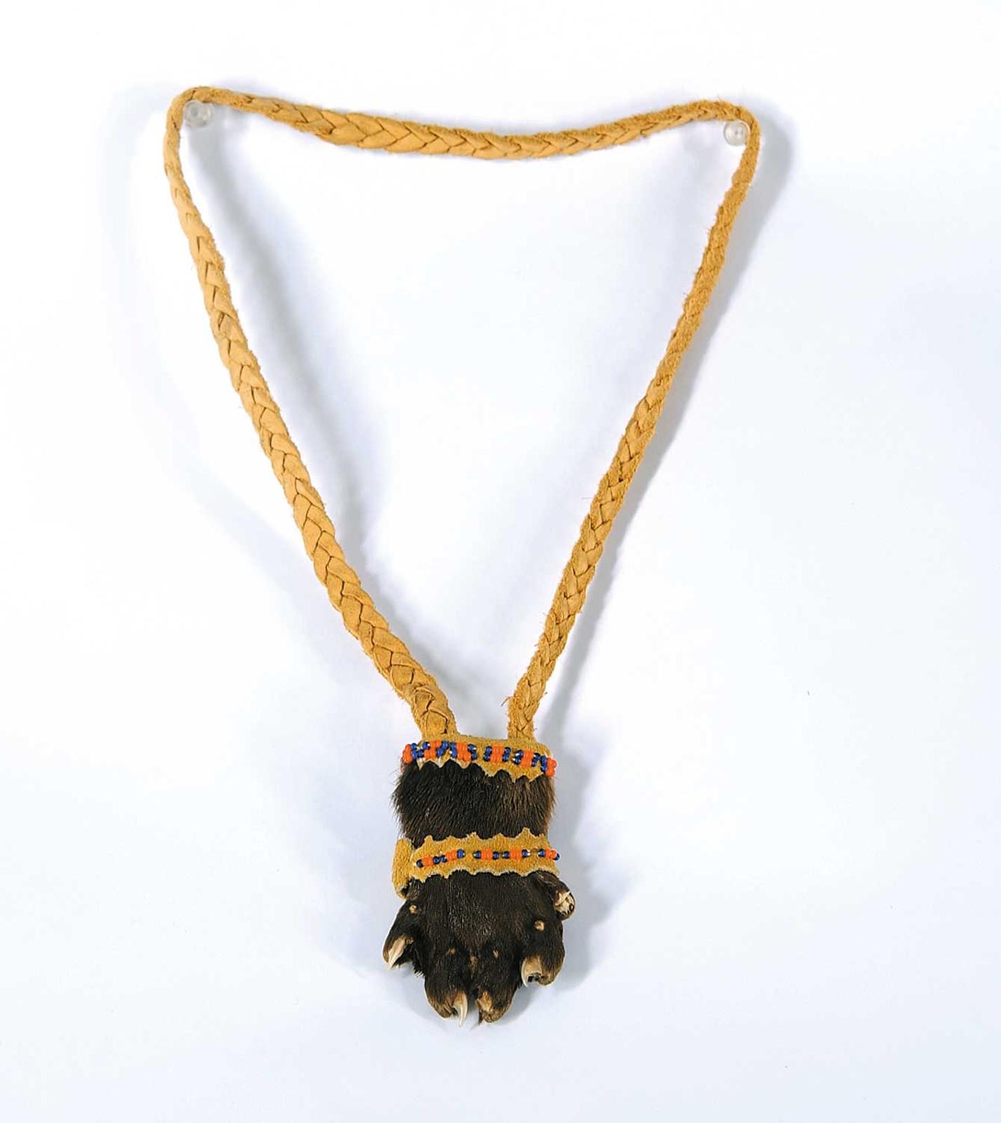 Robert Charles Aller (1922-2008) - Untitled - Necklace with Animal Paw, Moose Hide and Beads