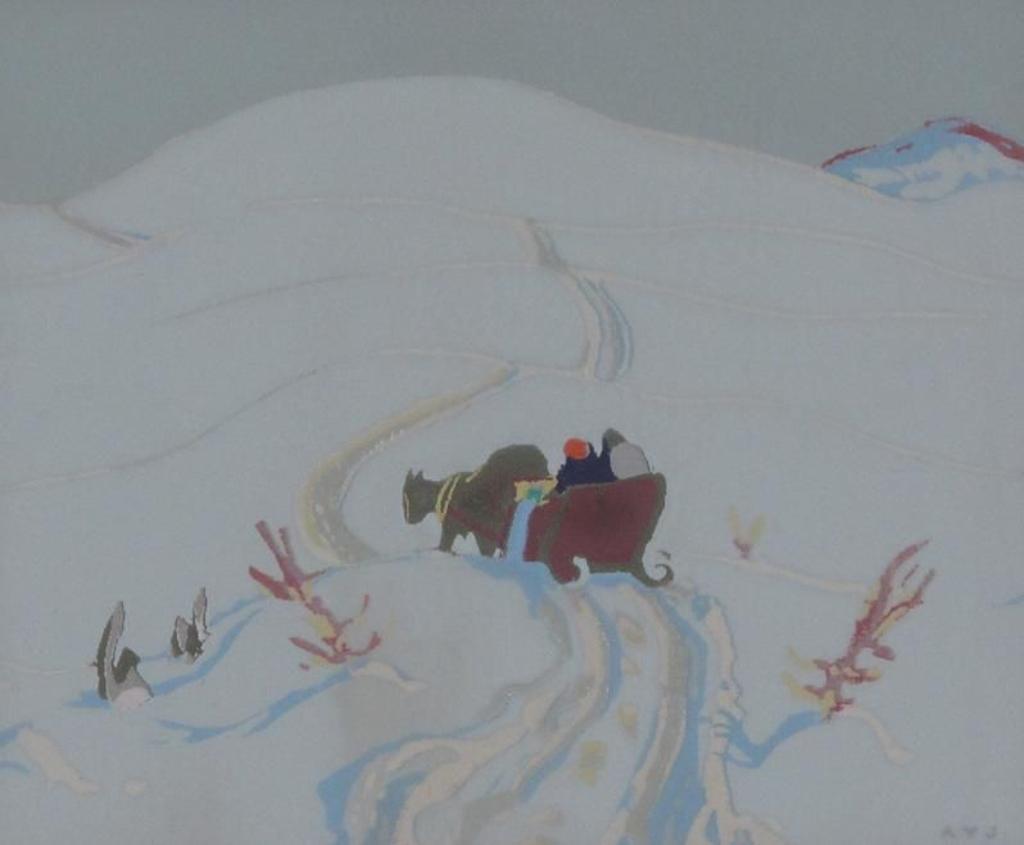 Alexander Young (A. Y.) Jackson (1882-1974) - Horse And Carriage On Snowy Tracks