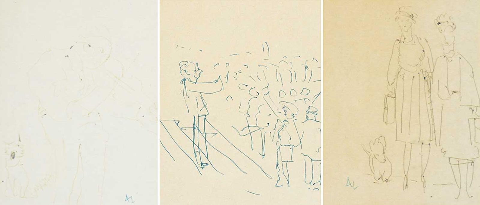 Arthur Lismer (1885-1969) - 3 Sketches in One Frame