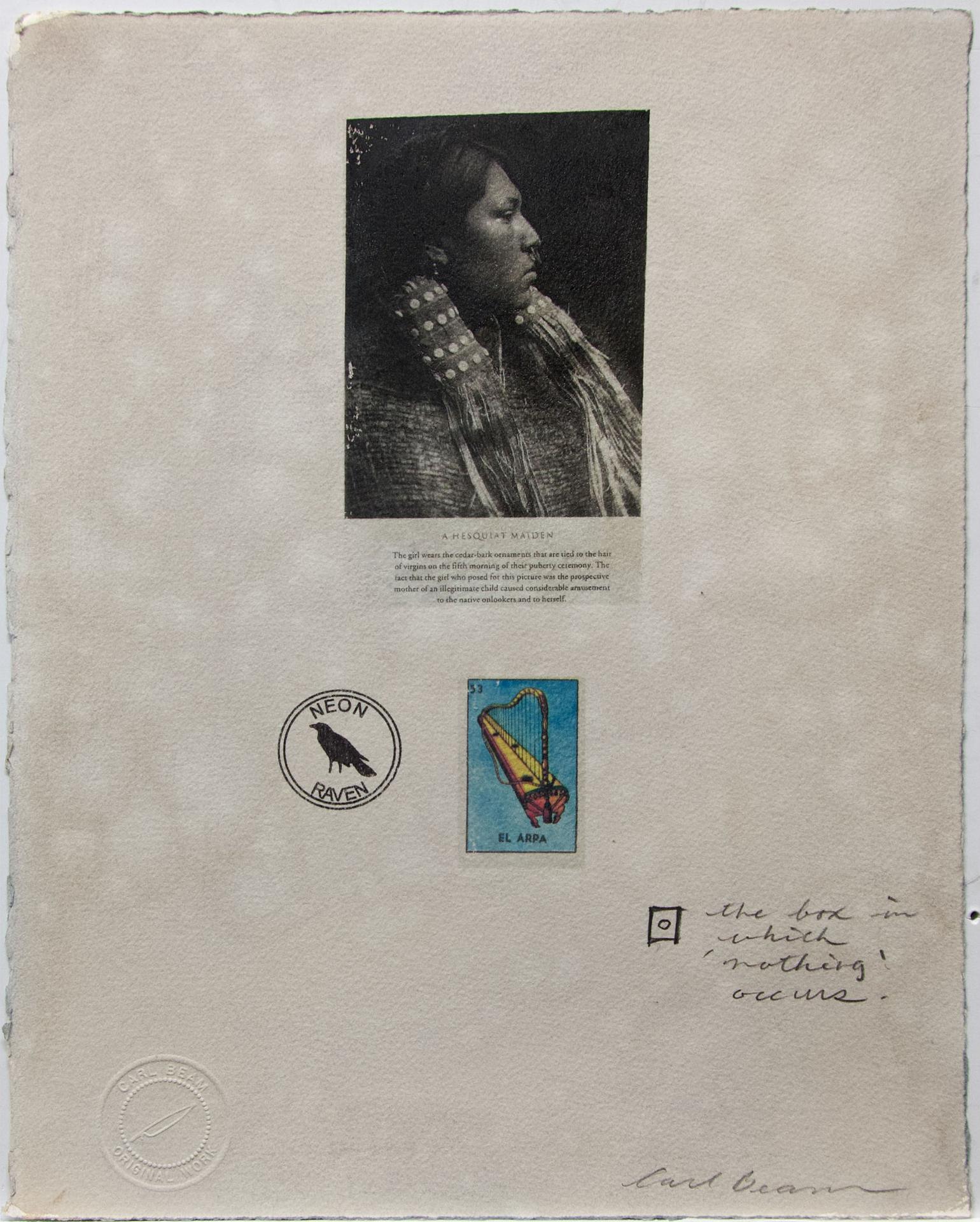 Carl Beam (1943-2005) - A Hesquiat Maiden (El Arpa) (The Box In Which 'nothing' Occurs.)