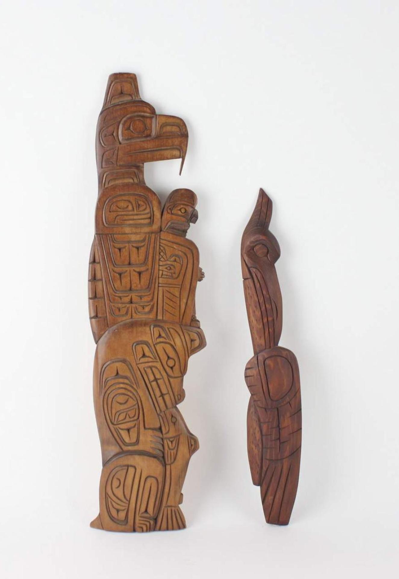 Stewart Jacobs - a carved and stained cedar plaque