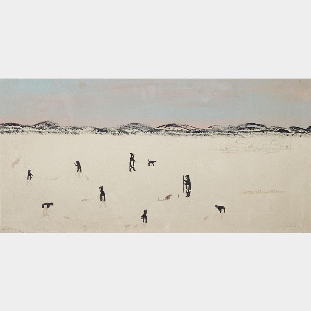Pierre Nauya (1914-1977) - Camp Scene With Hunters And Dogs