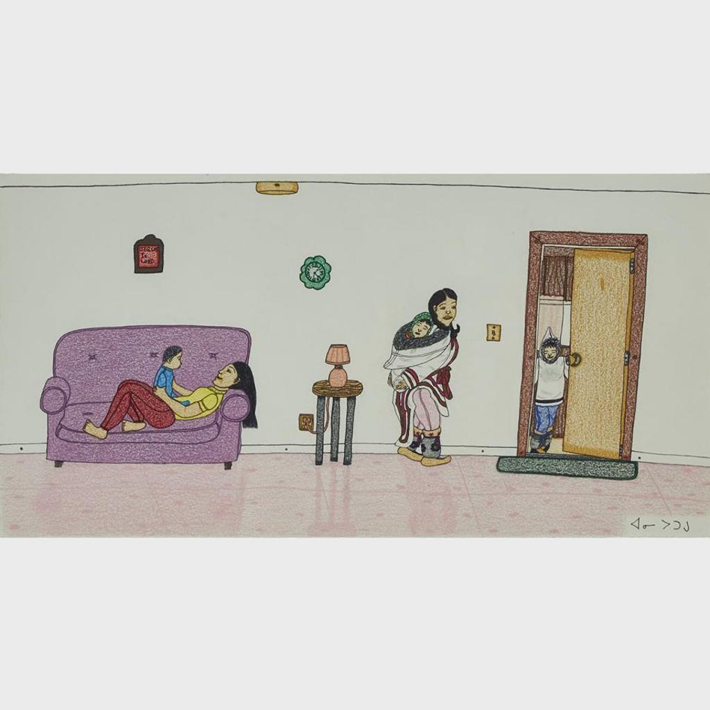 Annie Pootoogook (1969-2016) - Family Scene