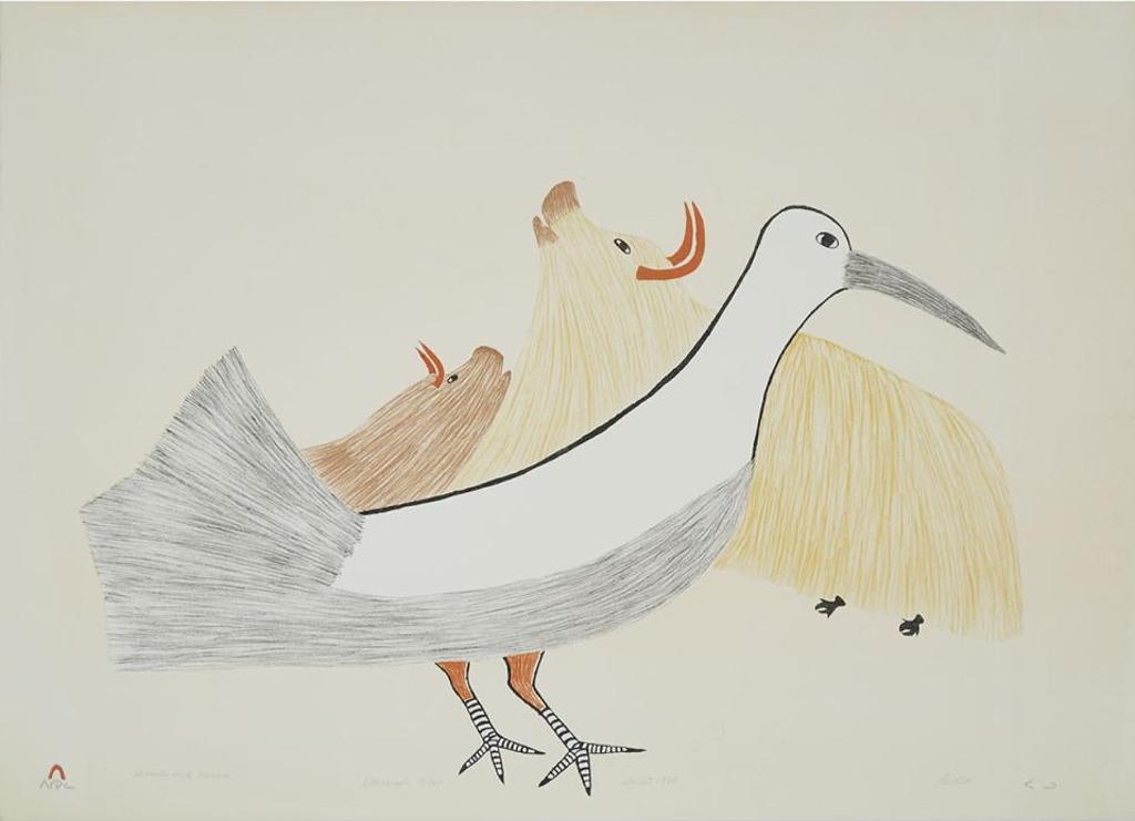 Pudlo Pudlat (1916-1992) - Seagull And Muskox
