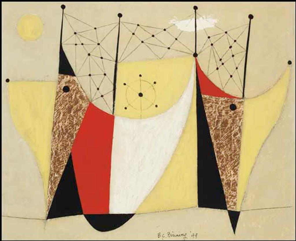 Bertram Charles (B.C.) Binning (1909-1976) - Little Red & Yellow Ships