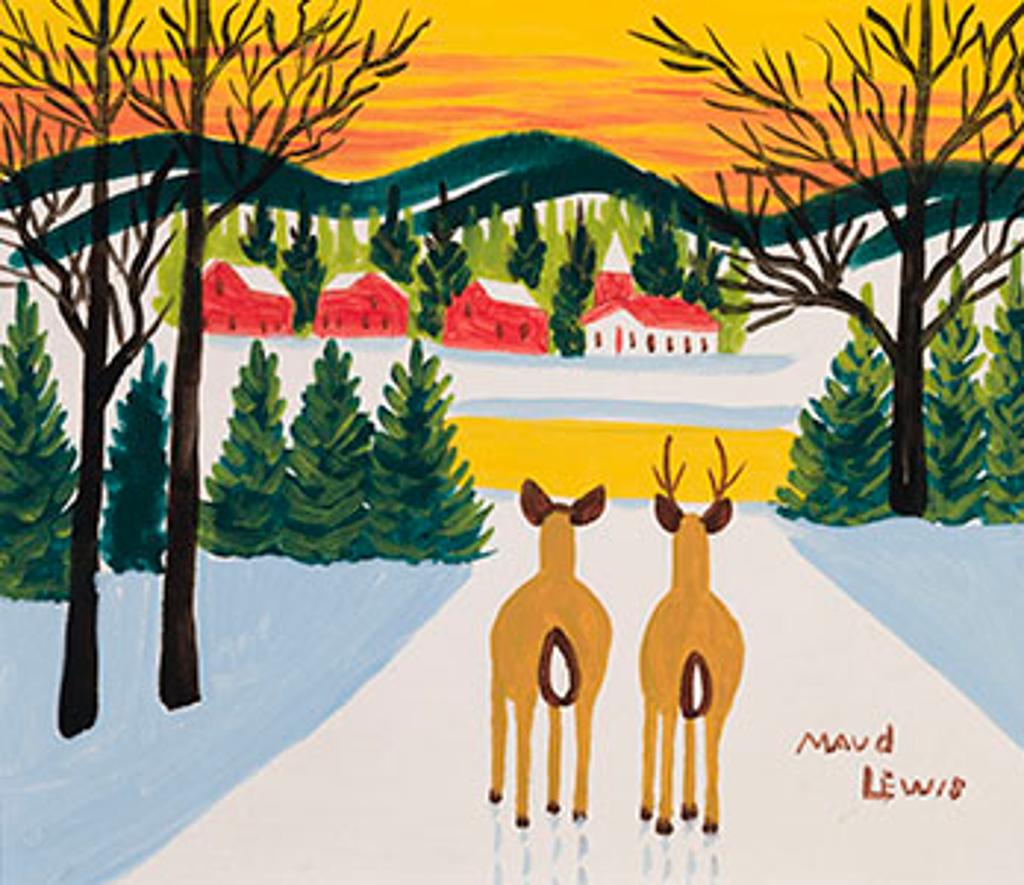 Maud Kathleen Lewis (1903-1970) - Two Deer