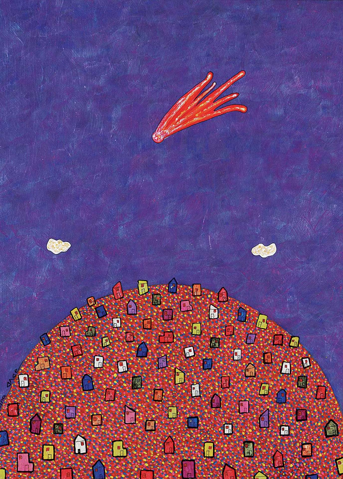 Ferdinando Nichola (Fred) Spina (1949) - Arctic Town on Hill Visited by the Red Comet