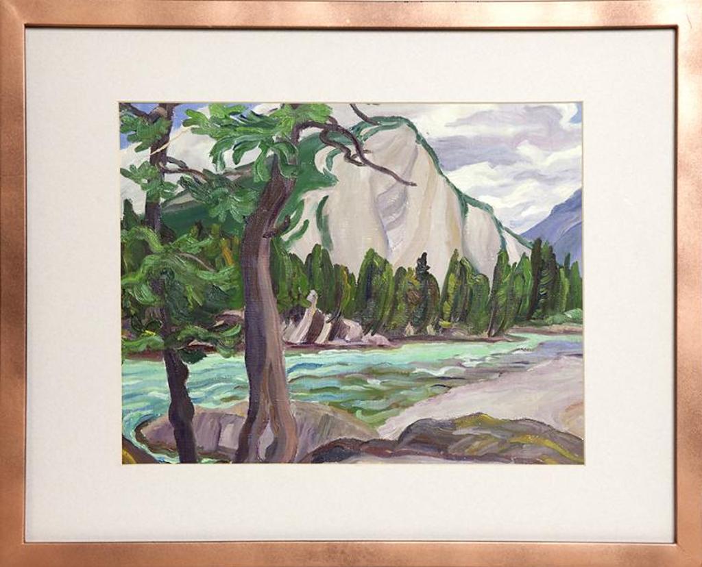 Ruth May Pawson (1908-1994) - Bow River and Tunnel Mountain