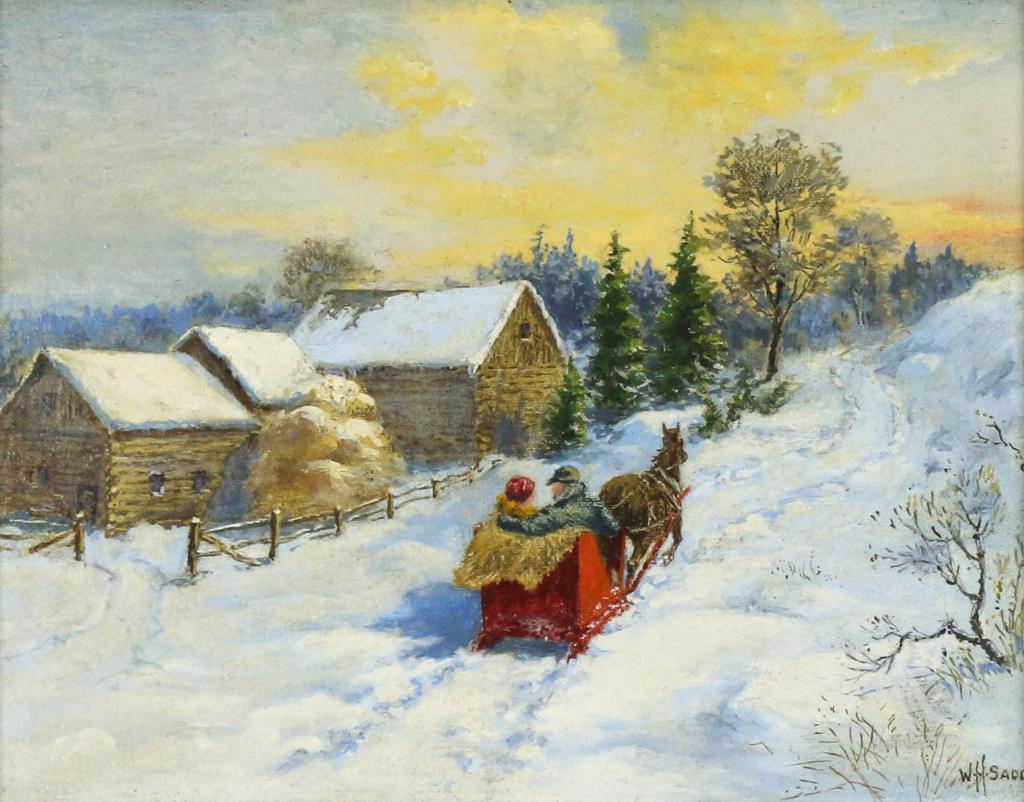 William Harvey Sadd (1864-1954) - An Evening Sleigh Ride