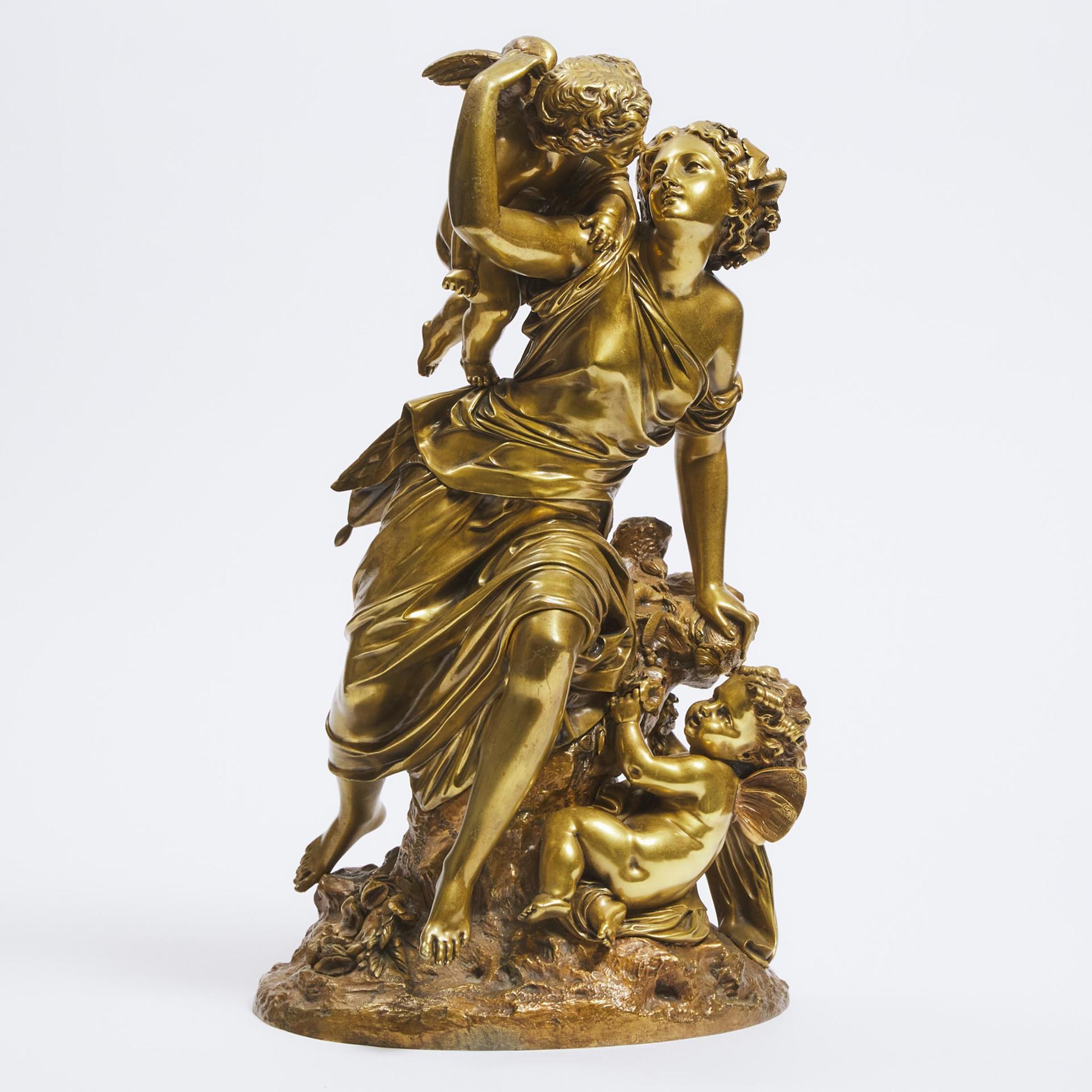 Auguste Moreau (1834-1917) - Classical Group With Figure With Cherubs