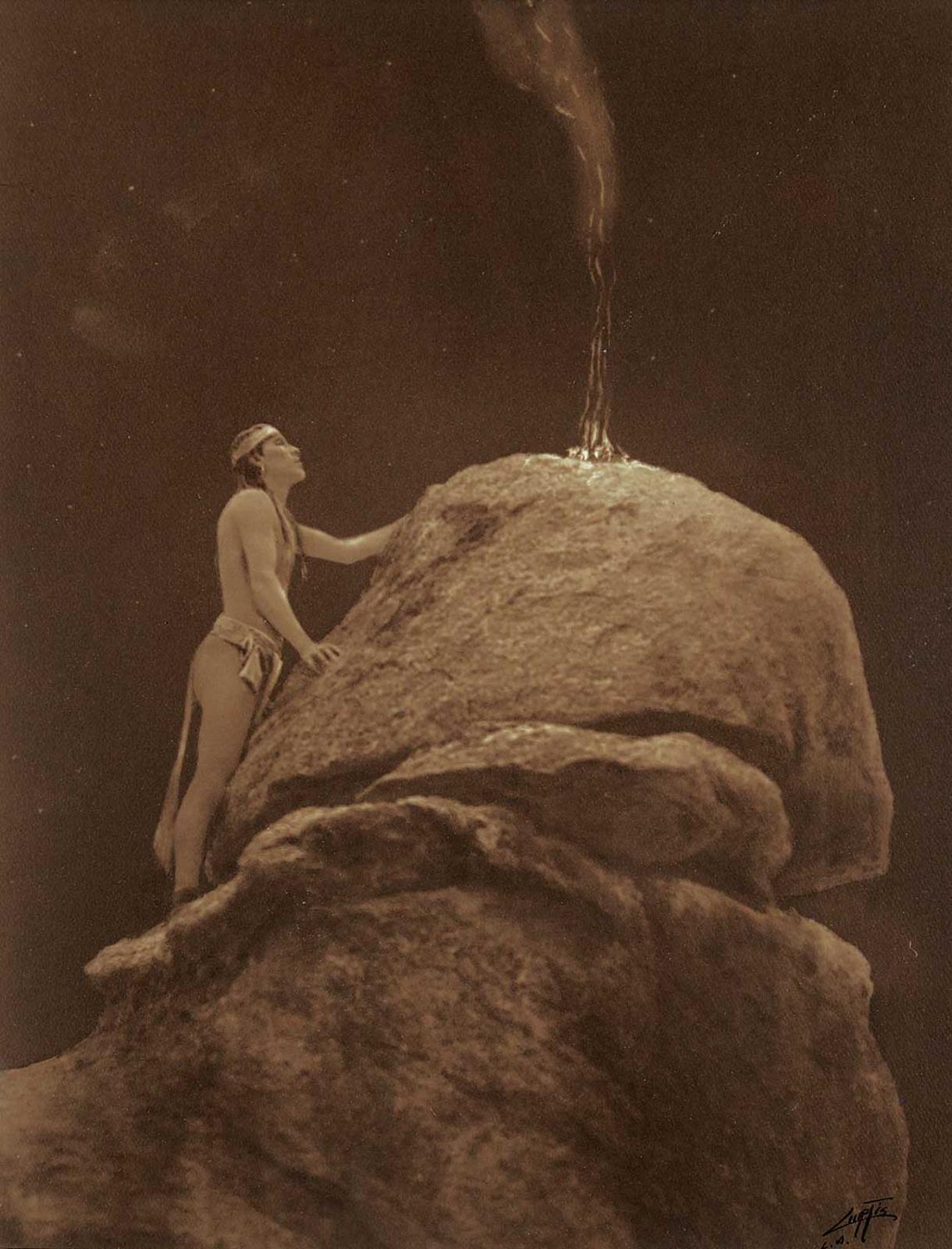 Edward Sherrif Curtis (1868-1952) - Signal Fire to the Mountain God