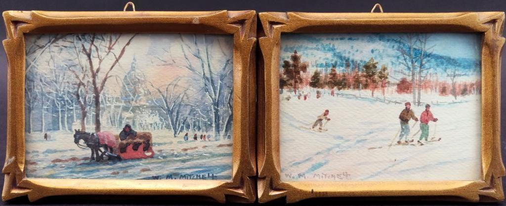 Willard Morse Mitchell (1879-1955) - An Afternoon on the Slopes, Laurentian Mountains, St. Jovite, Quebec., 1946