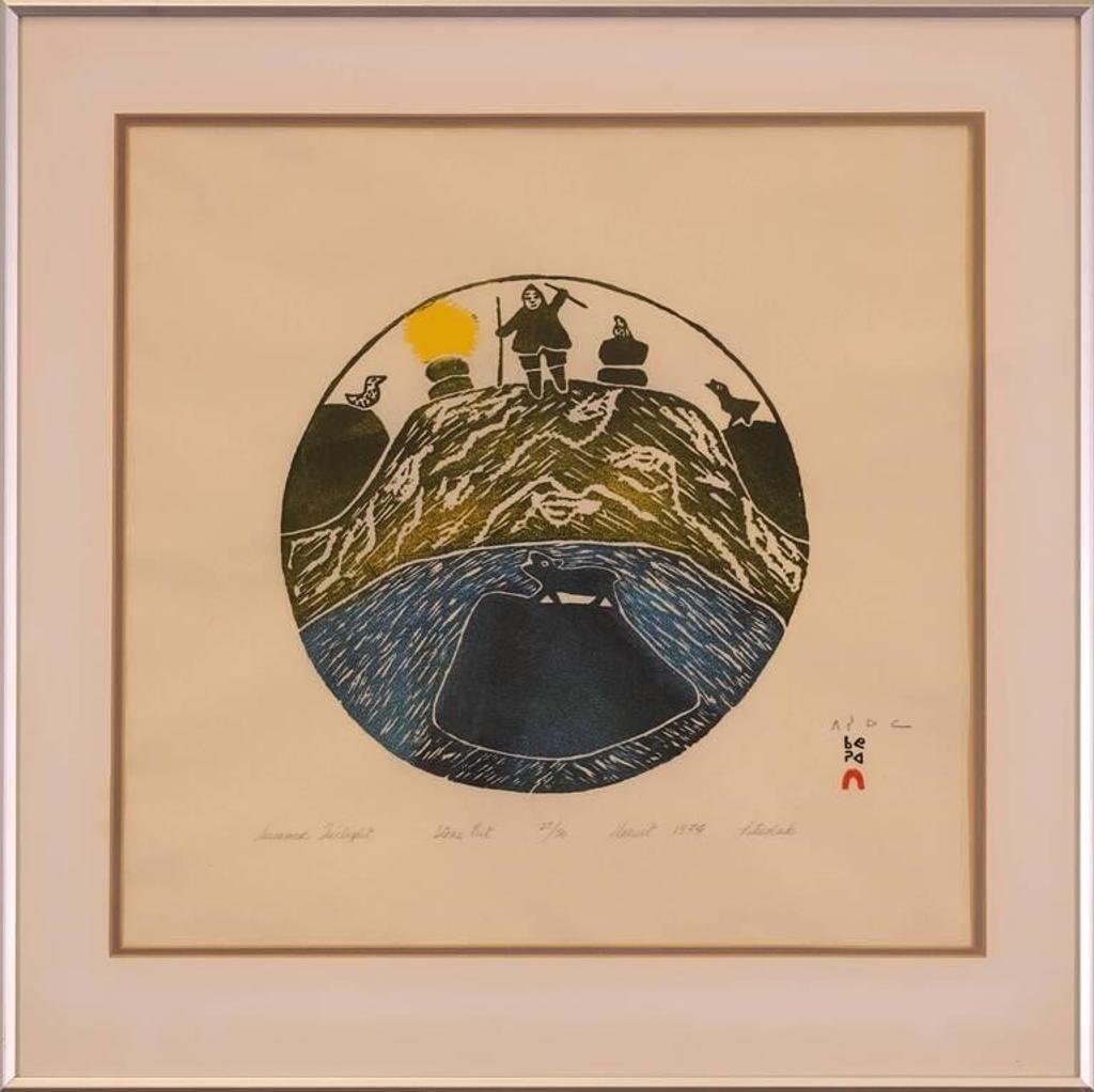Pitseolak Ashoona (1904-1983) - Summer Twilight; 1974; ed. #25/50