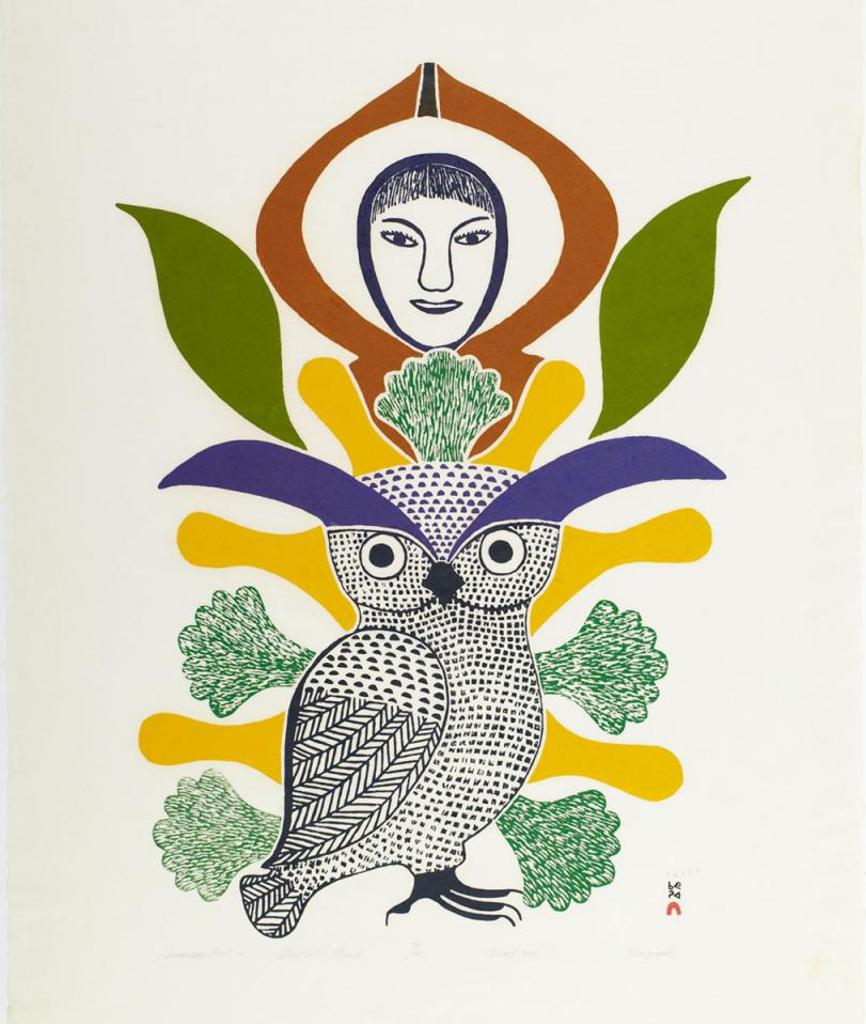 Kenojuak Ashevak (1927-2013) - Summer Owl