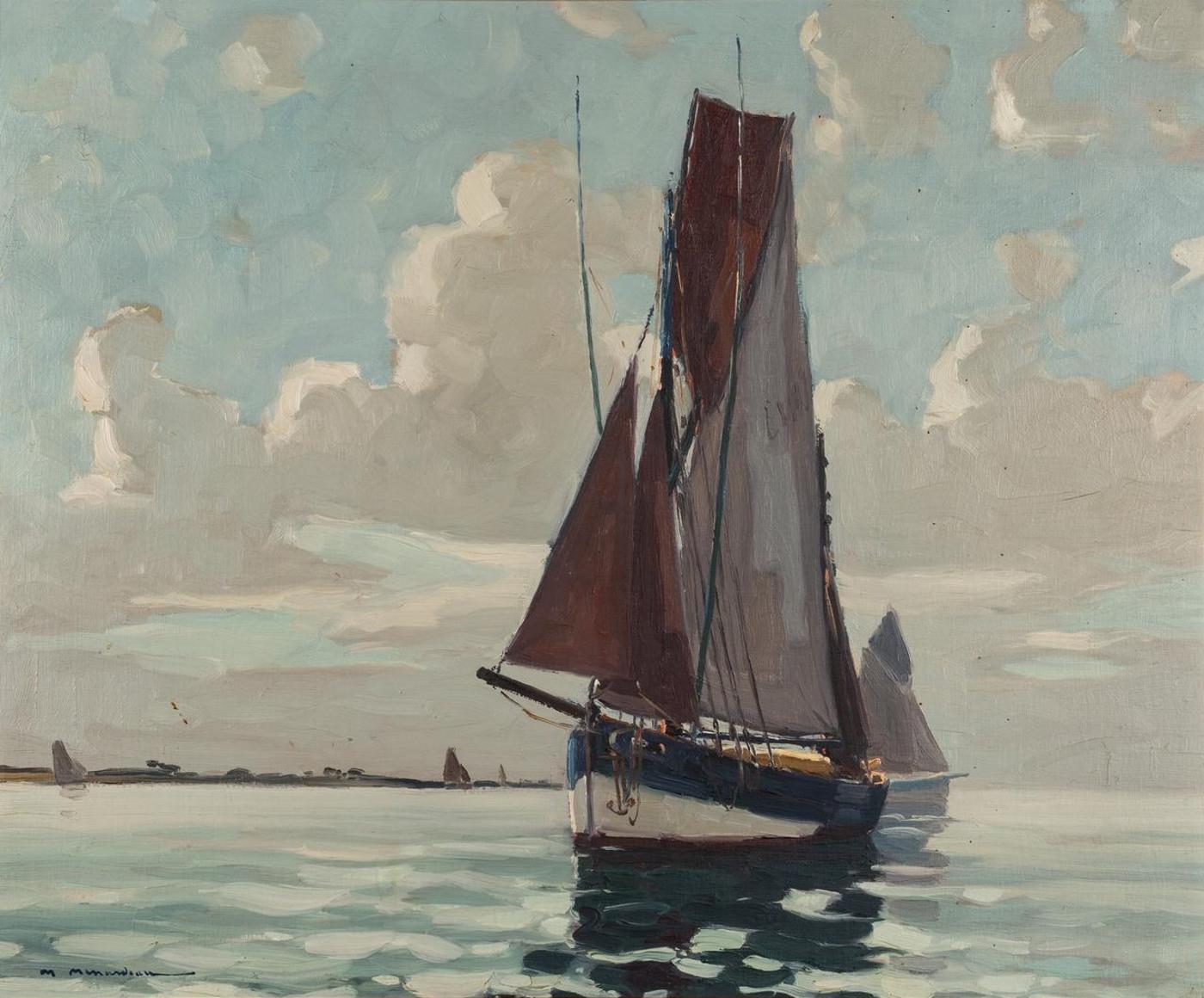 Maurice Mendardeau (1897-1977) - Fishing Boats off Brittany
