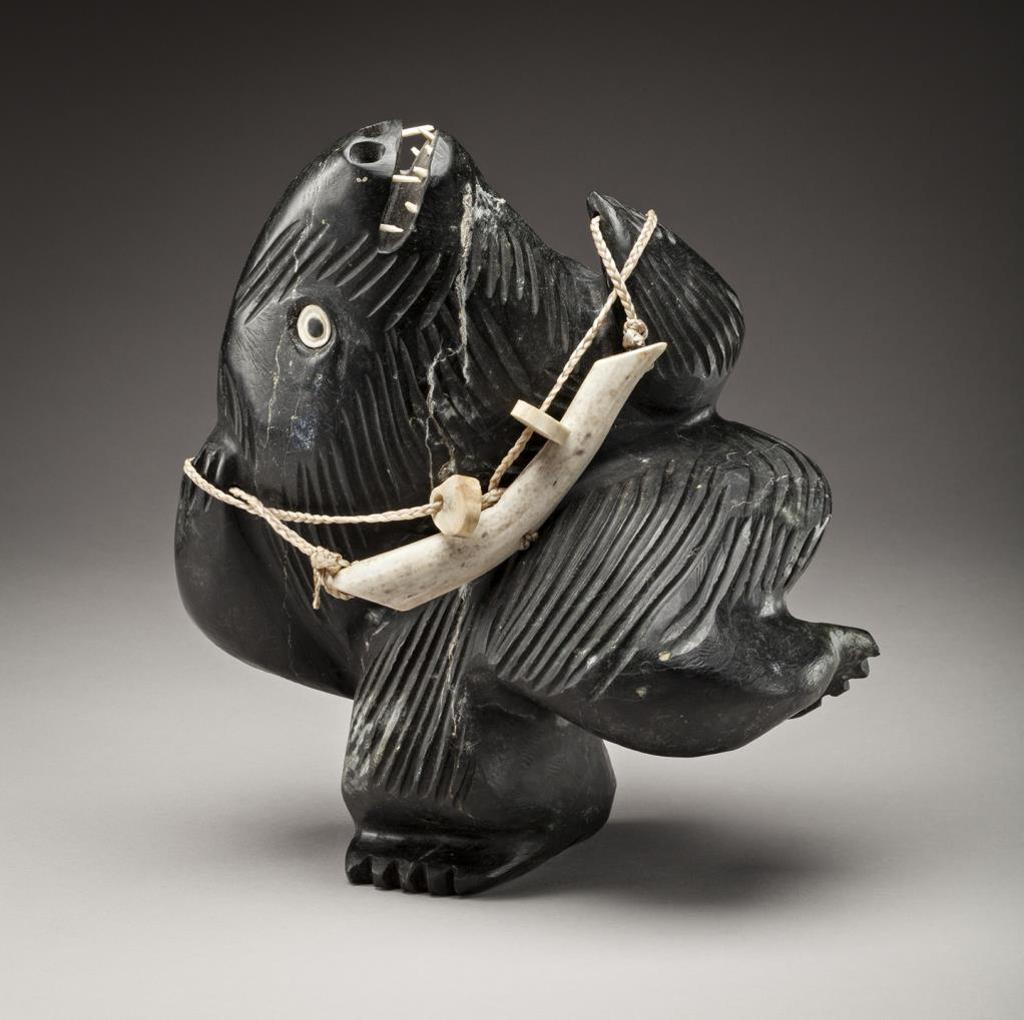 Judas Ullulaq (1937-1998) - Dancing Bear Shaman, c. 1990, stone
