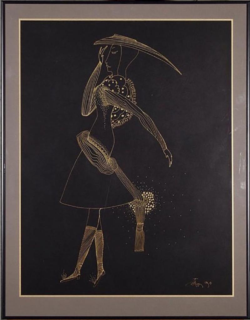 Toller Cranston (1949-2015) - Portrait Of A Fashionable Woman