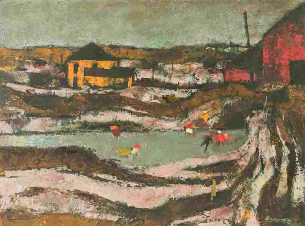 William Arthur Winter (1909-1996) - Skating on The Canal