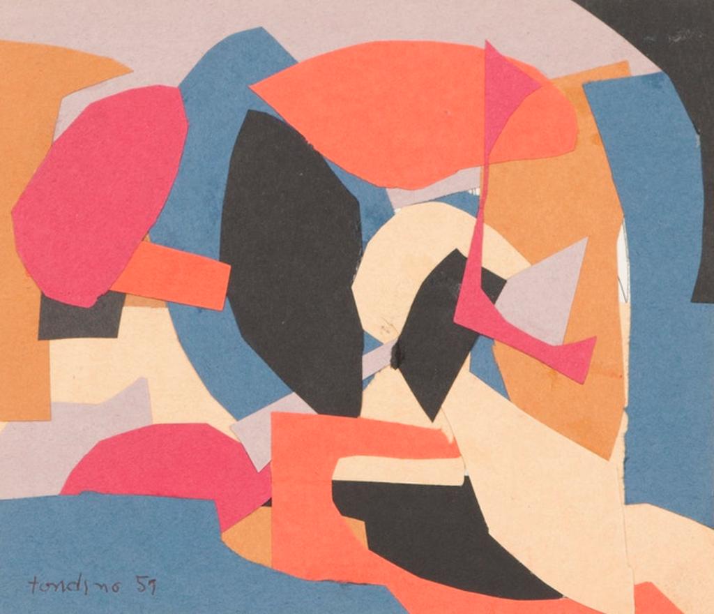 Gentile Tondino (1923-2001) - Crucifixion Scene; Three Men Meeting; Abstract Collage