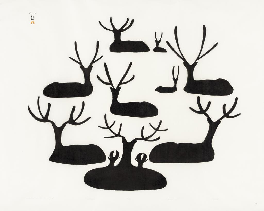 Pudlo Pudlat (1916-1992) - Light, 1986 #31, stonecut, 47/50, framed,