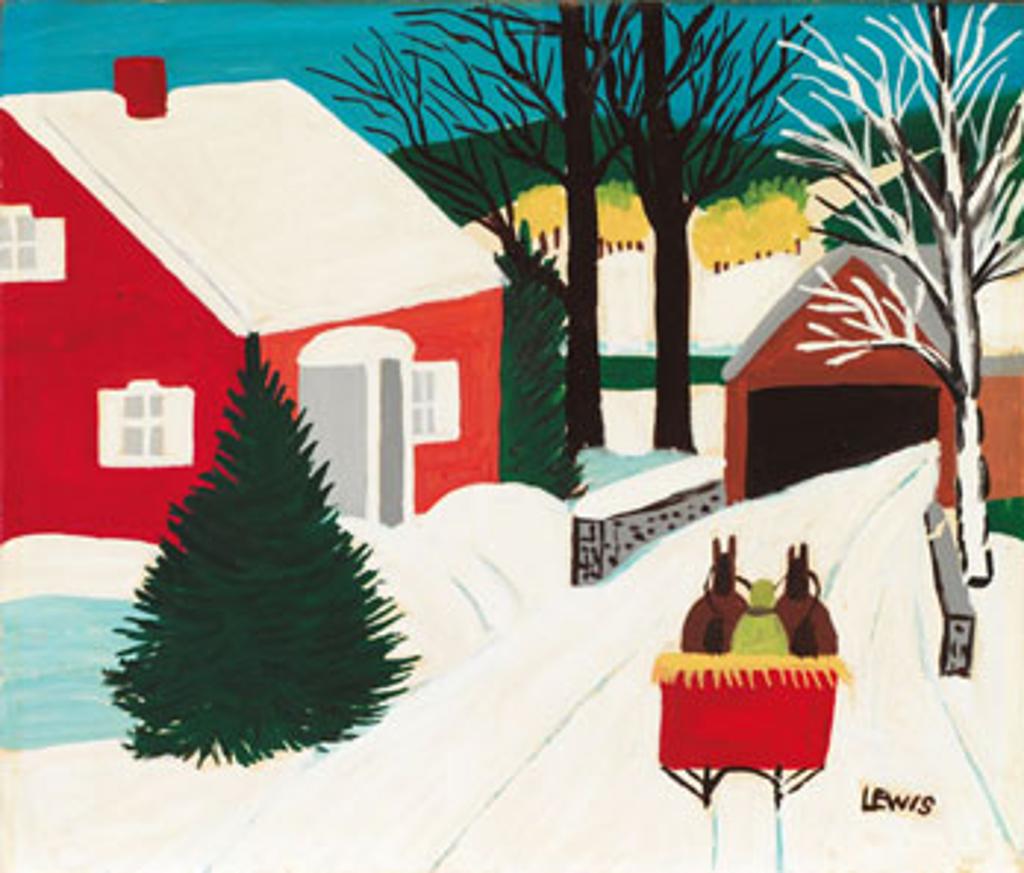 Maud Kathleen Lewis (1903-1970) - Covered Bridge in Winter