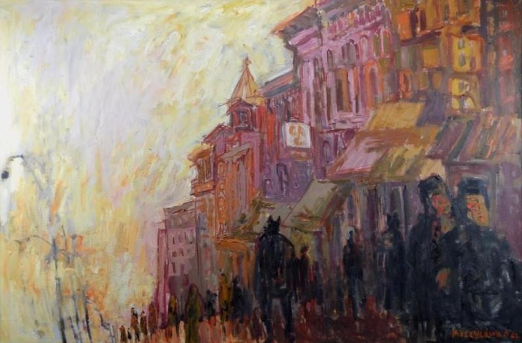 Molly Joan Lamb Bobak (1922-2014) - Figures on a Steep Street (Saint John)