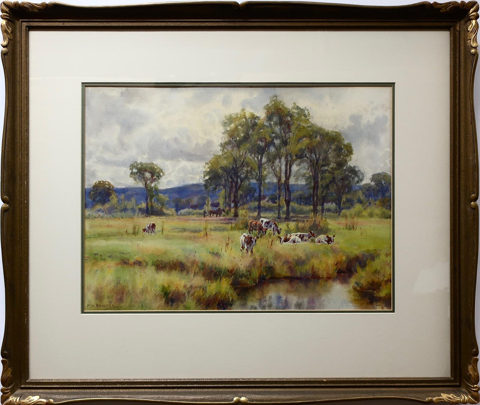 Frederick Henry Brigden (1871-1956) - Grazing And Resting Cattle By Creek