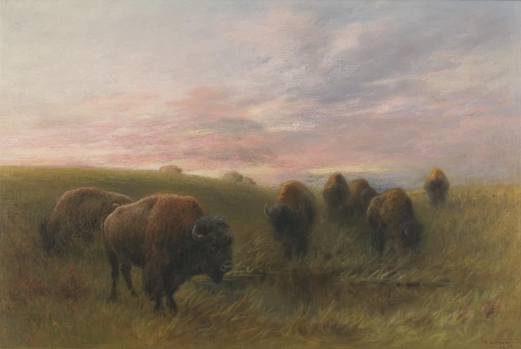 Frederick Arthur Verner (1836-1928) - Buffalo Watering Hole