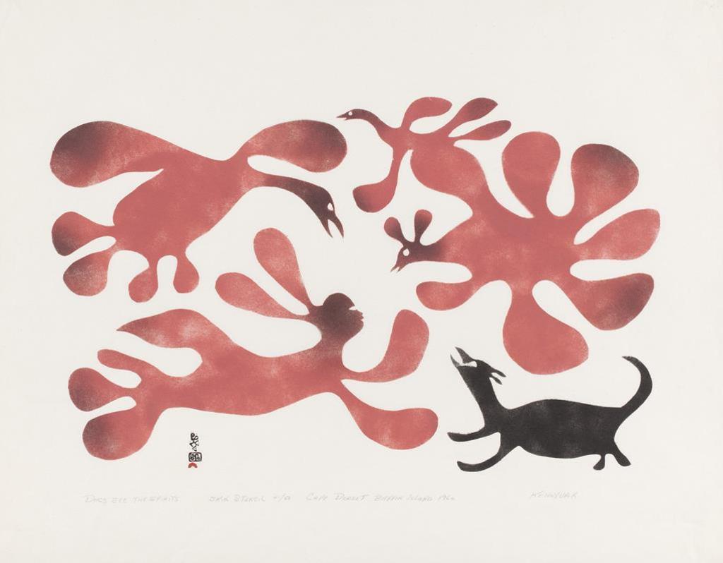 Kenojuak Ashevak (1927-2013) - Dog Sees the Spirits