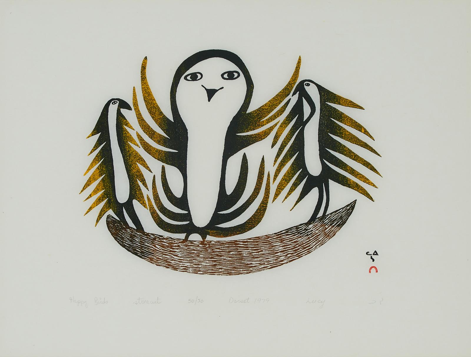 Lucy Qinnuayuak (1915-1982) - Happy Birds