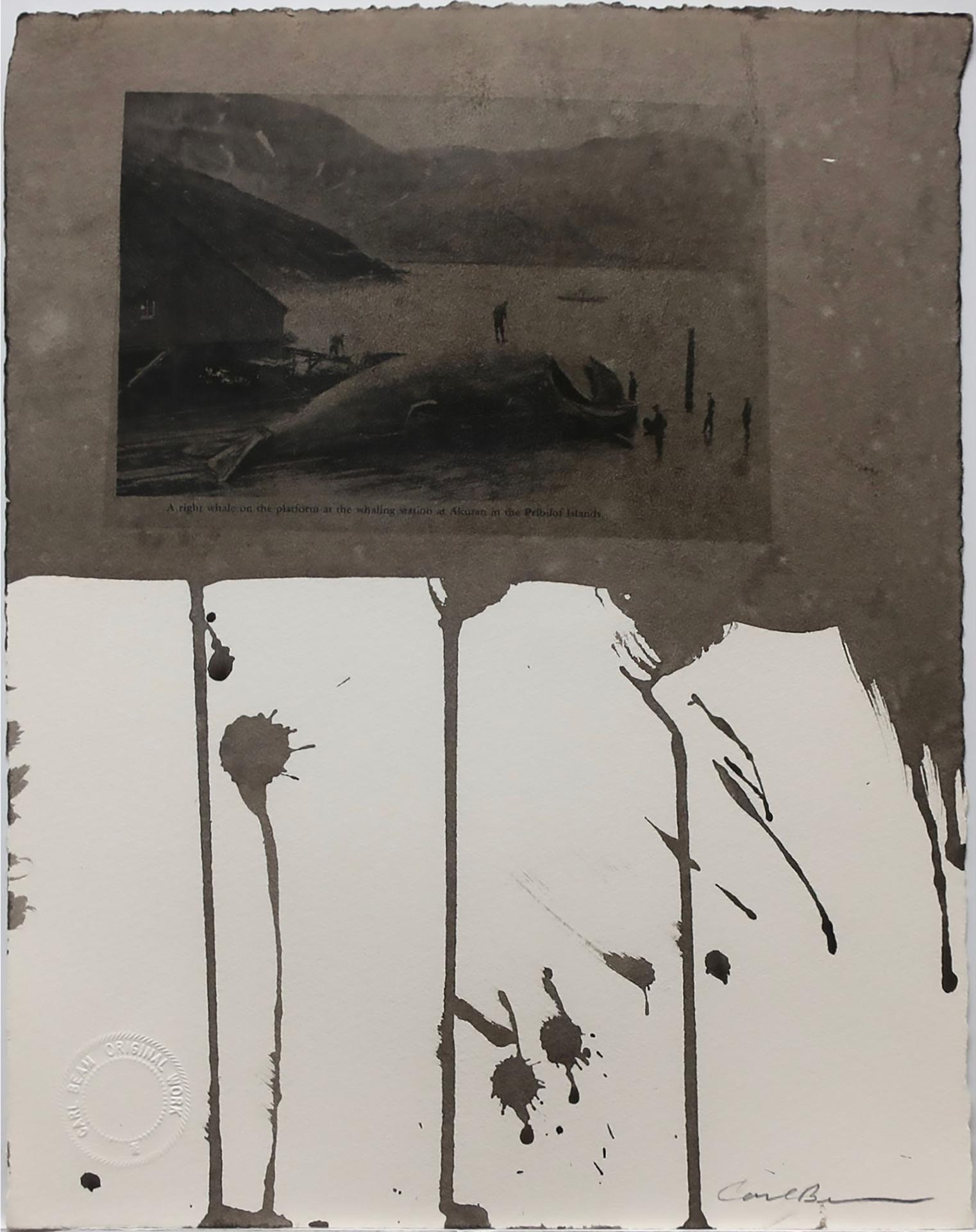 Carl Beam (1943-2005) - A Right Whale On The Platform At The Whaling Station At Akutan In The Pribilof Islands