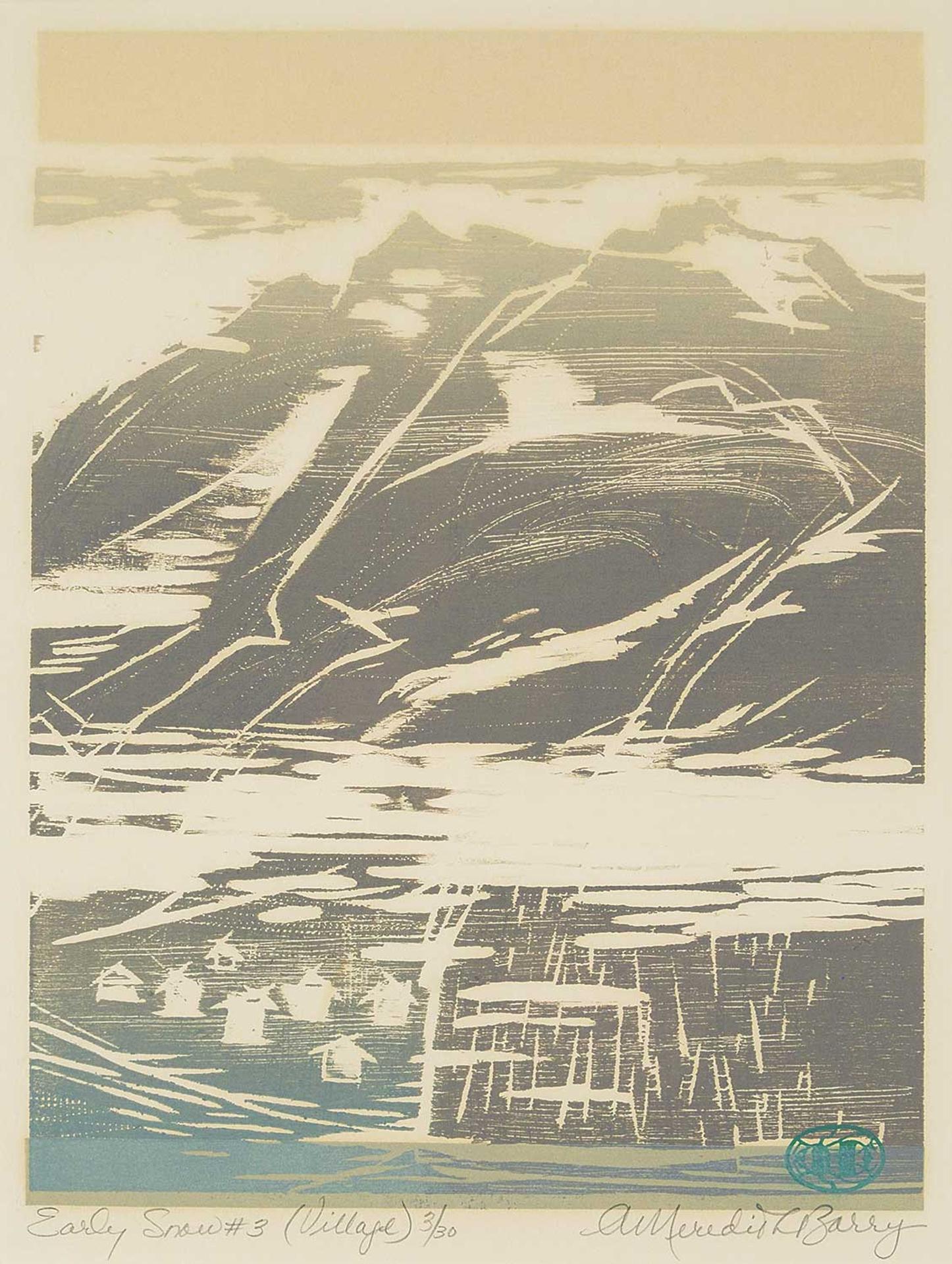 Anne Meredith Barry (1932-2003) - Early Snow #3 [Village]  #3/30