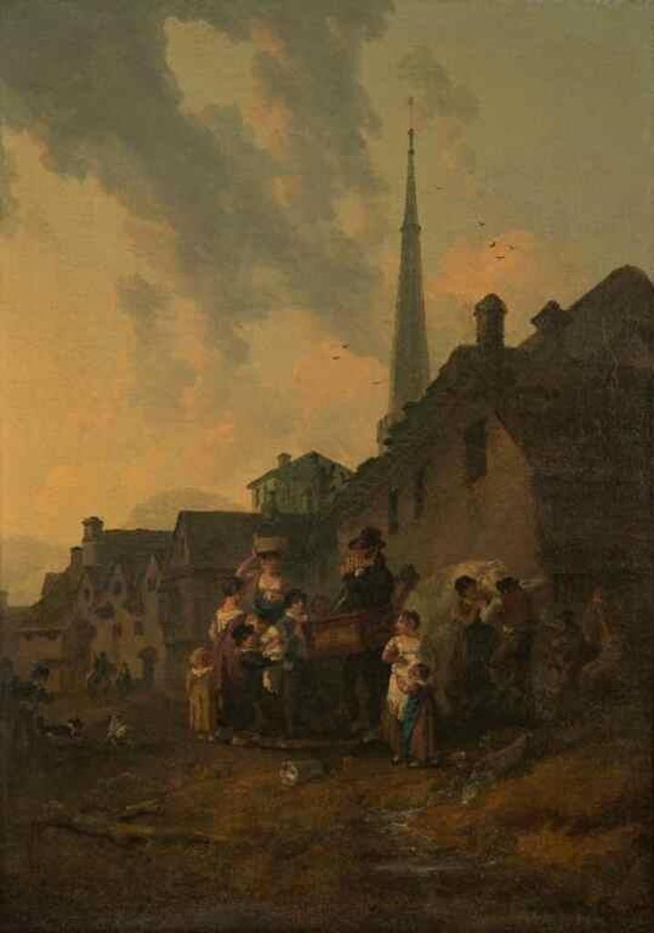 Julius Caesar Ibbetson (1759-1817) - The Hurdy Gurdy Man at Masham, Yorkshire