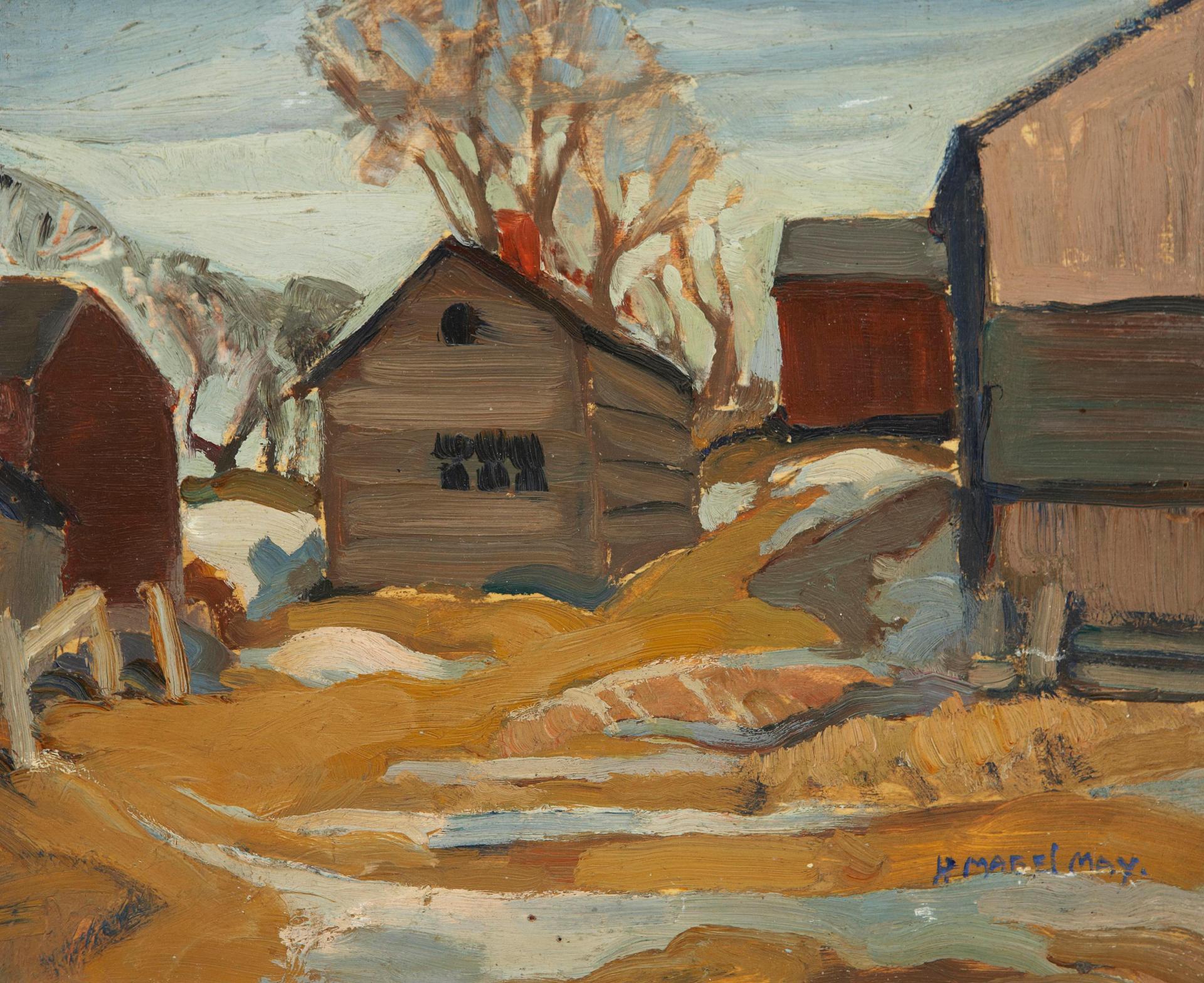 Henrietta Mabel May (1877-1971) - Grey Shack at Knowlton,P.Q. c.1928