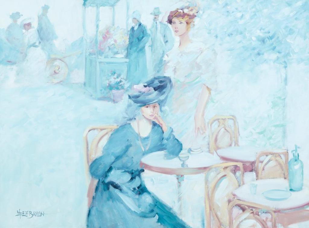 Lisandro Lopez Baylon (1951) - Untitled - Woman in Cafe
