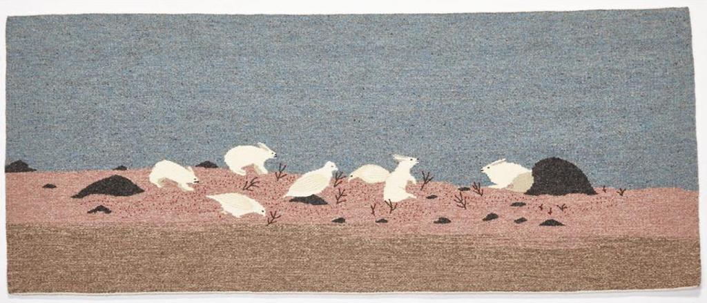 Atungauyak Eeseemailee (1923-1989) - Springtime Ptarmigan And Rabbits Feeding