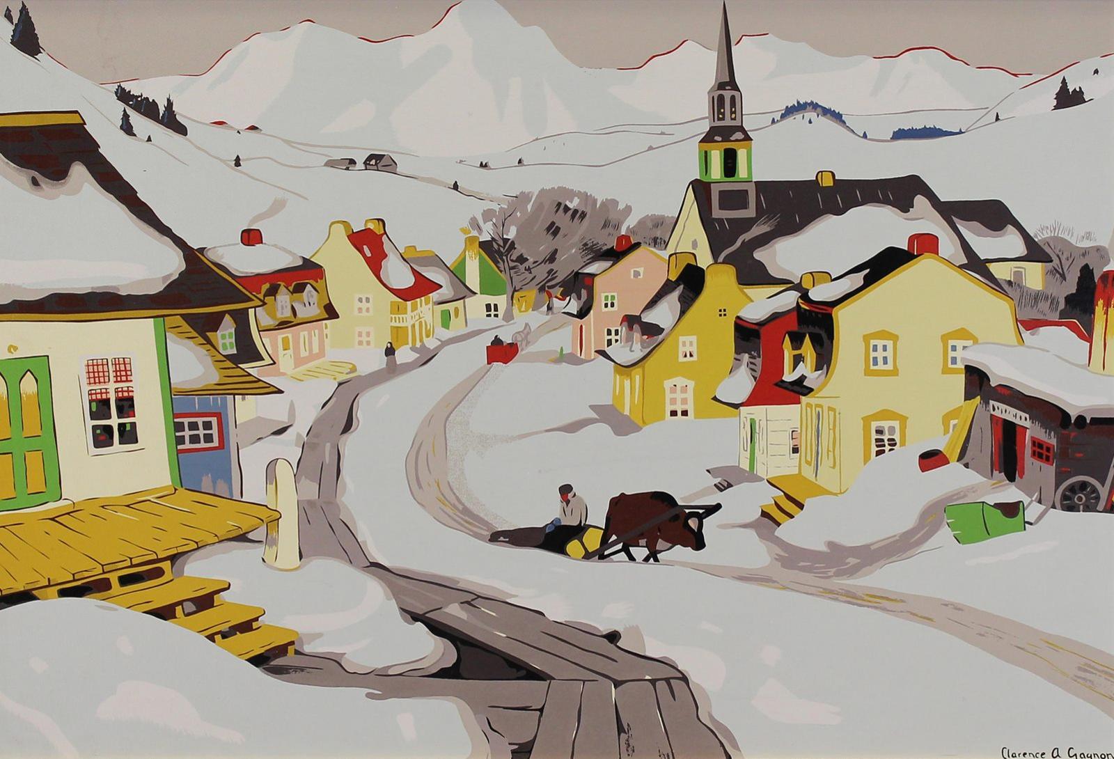 Clarence Alphonse Gagnon (1881-1942) - Village In The Laurentian Mountains