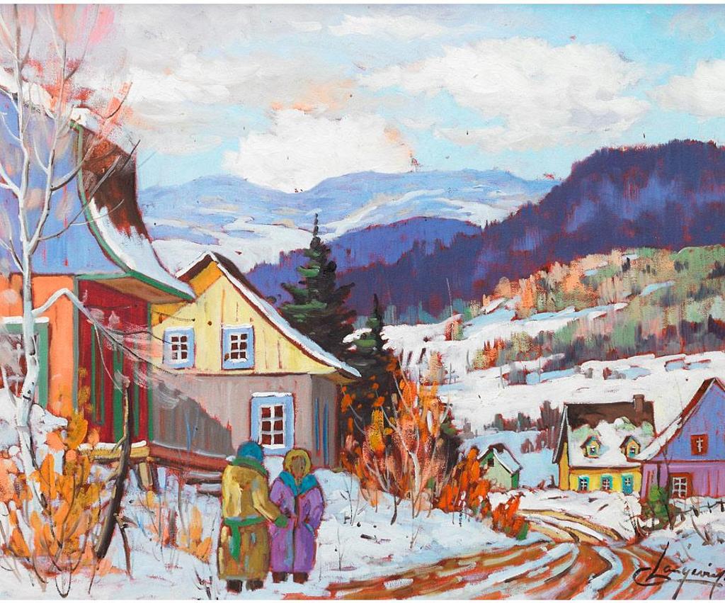 Claude Langevin (1942-2024) - Village In Winter