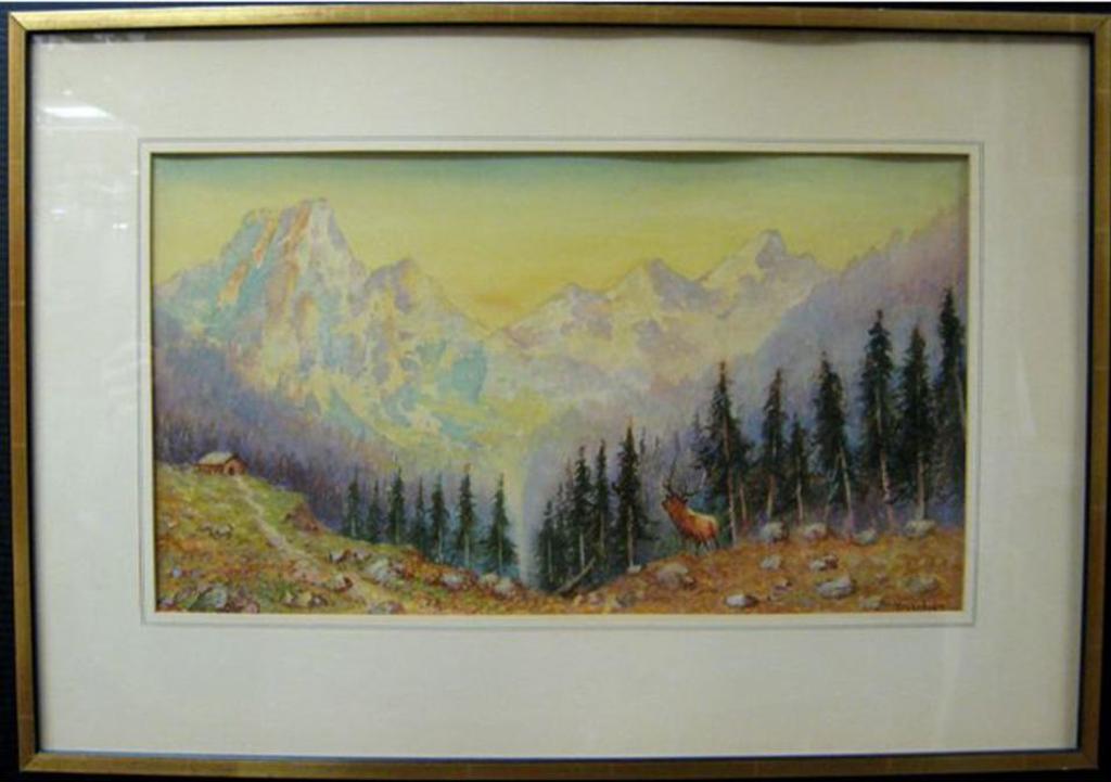 Ernest John Hutchins (1914-1912) - Buck In A Mountainscape