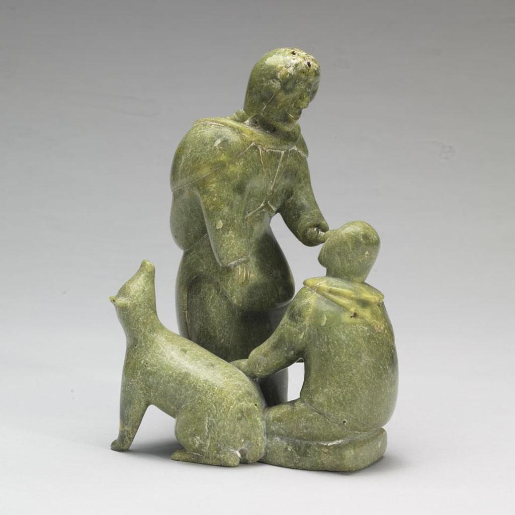 Oviloo Tunnillie (1949-2014) - Man And Woman With Dog