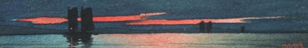 Willard Morse Mitchell (1879-1955) - Sailboat at Sunset