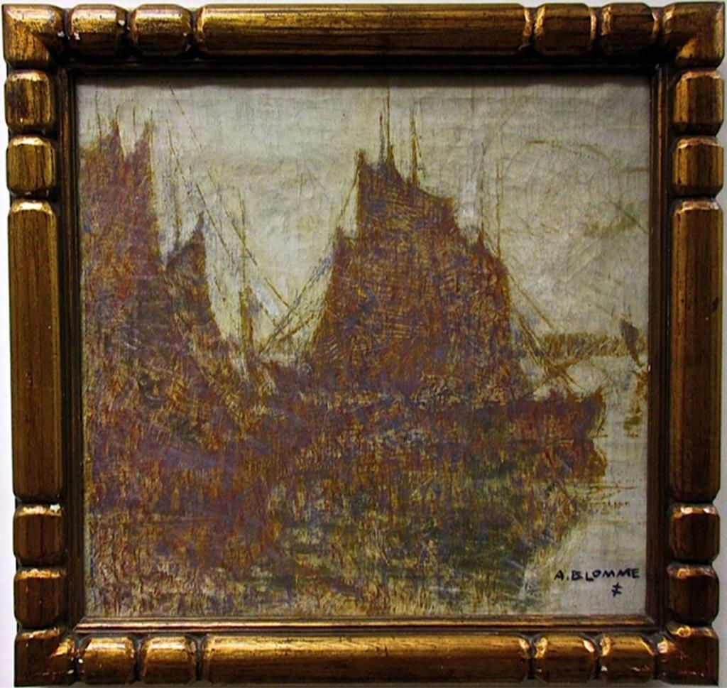 Alfonse Joseph Blomme (1889-1979) - Fishing Boats At Rest In A Haze