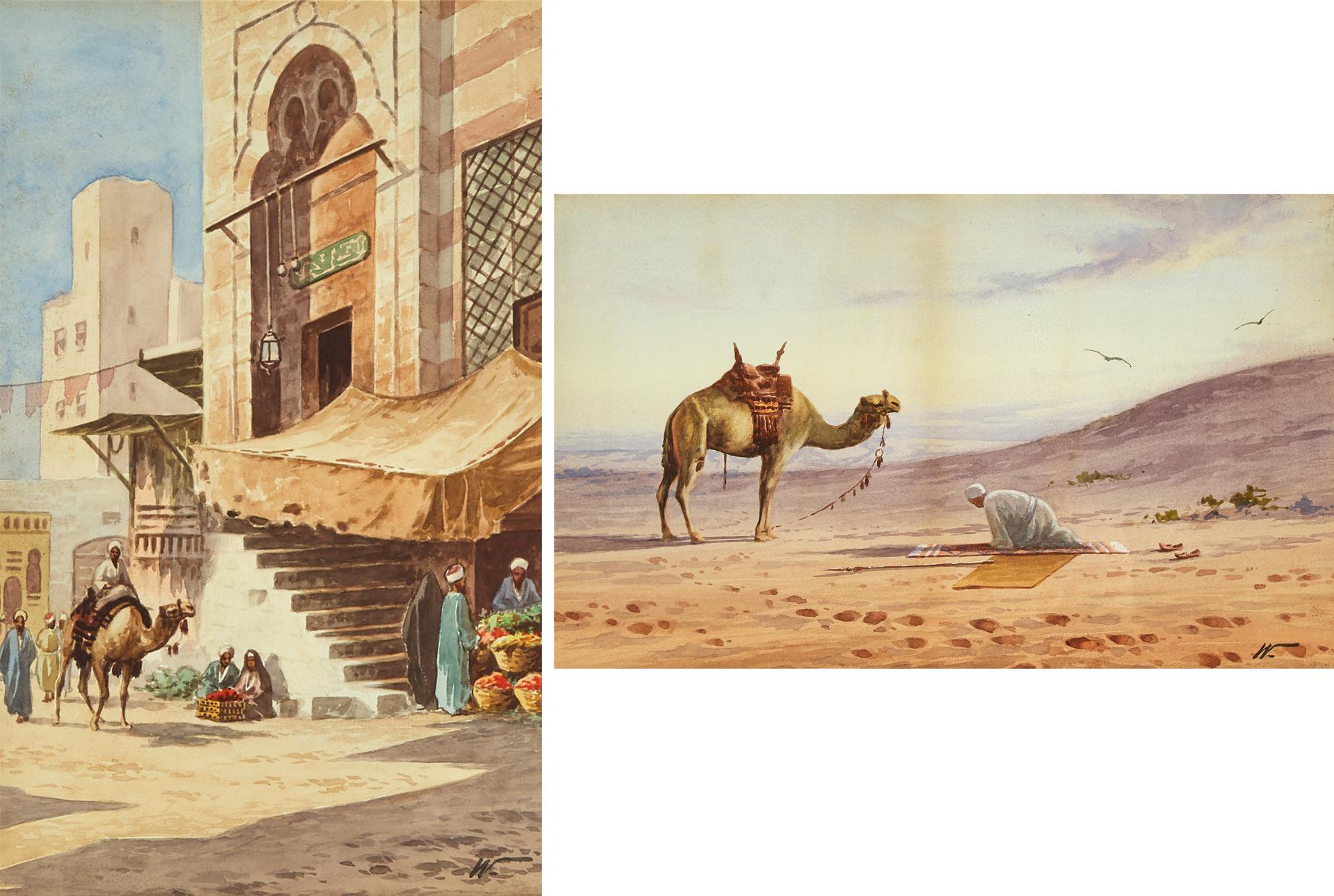 V.S. Vassiliou (1920) - Market Place; At Prayer