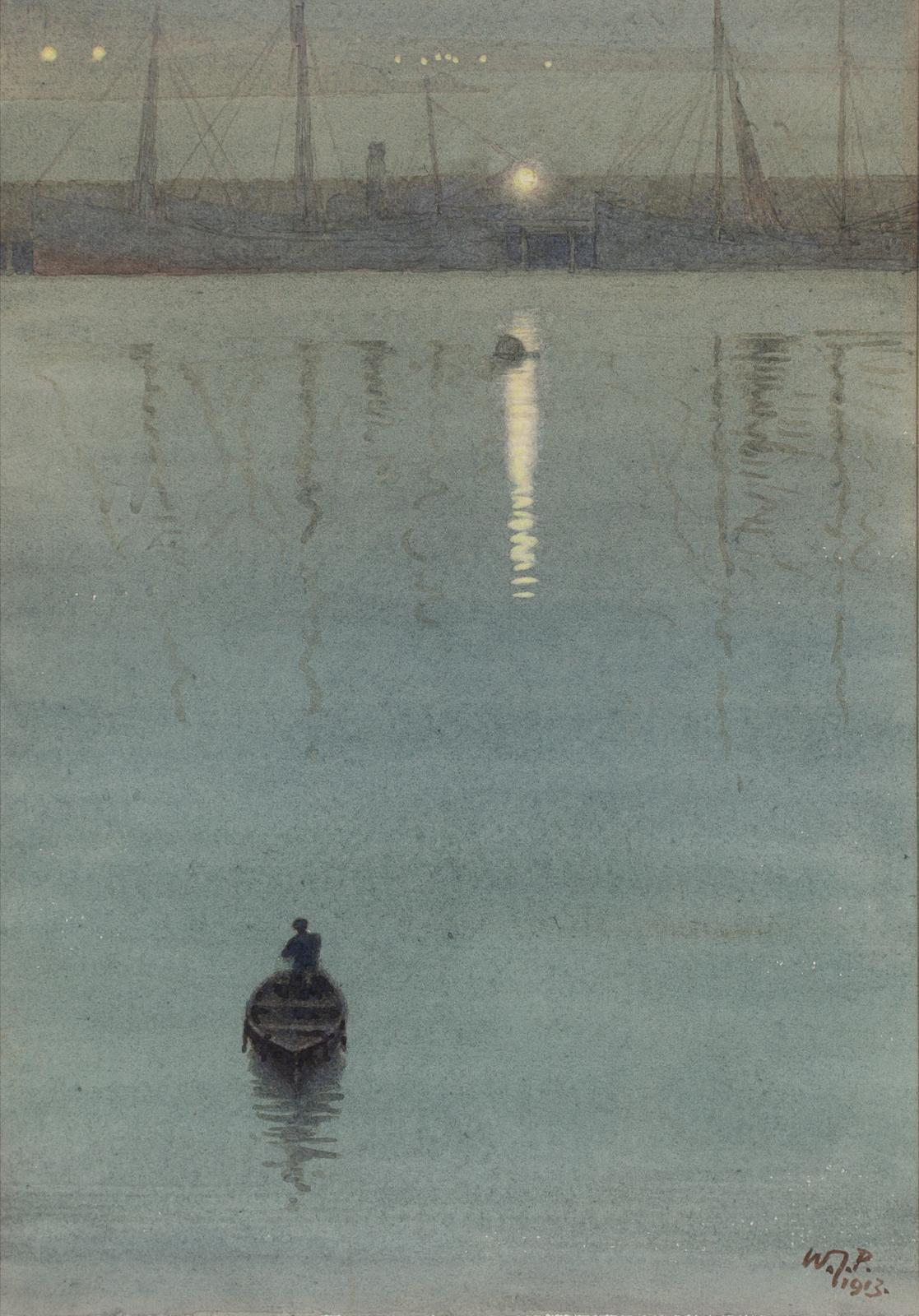 Walter Joseph (W.J.) Phillips (1884-1963) - Nocturne With Boat, 1913