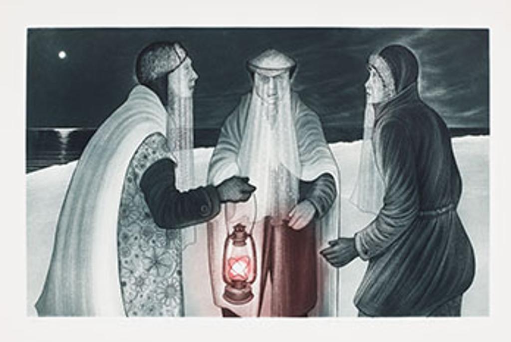 David Lloyd Blackwood (1941-2022) - Three Mummers on Winsor's Point