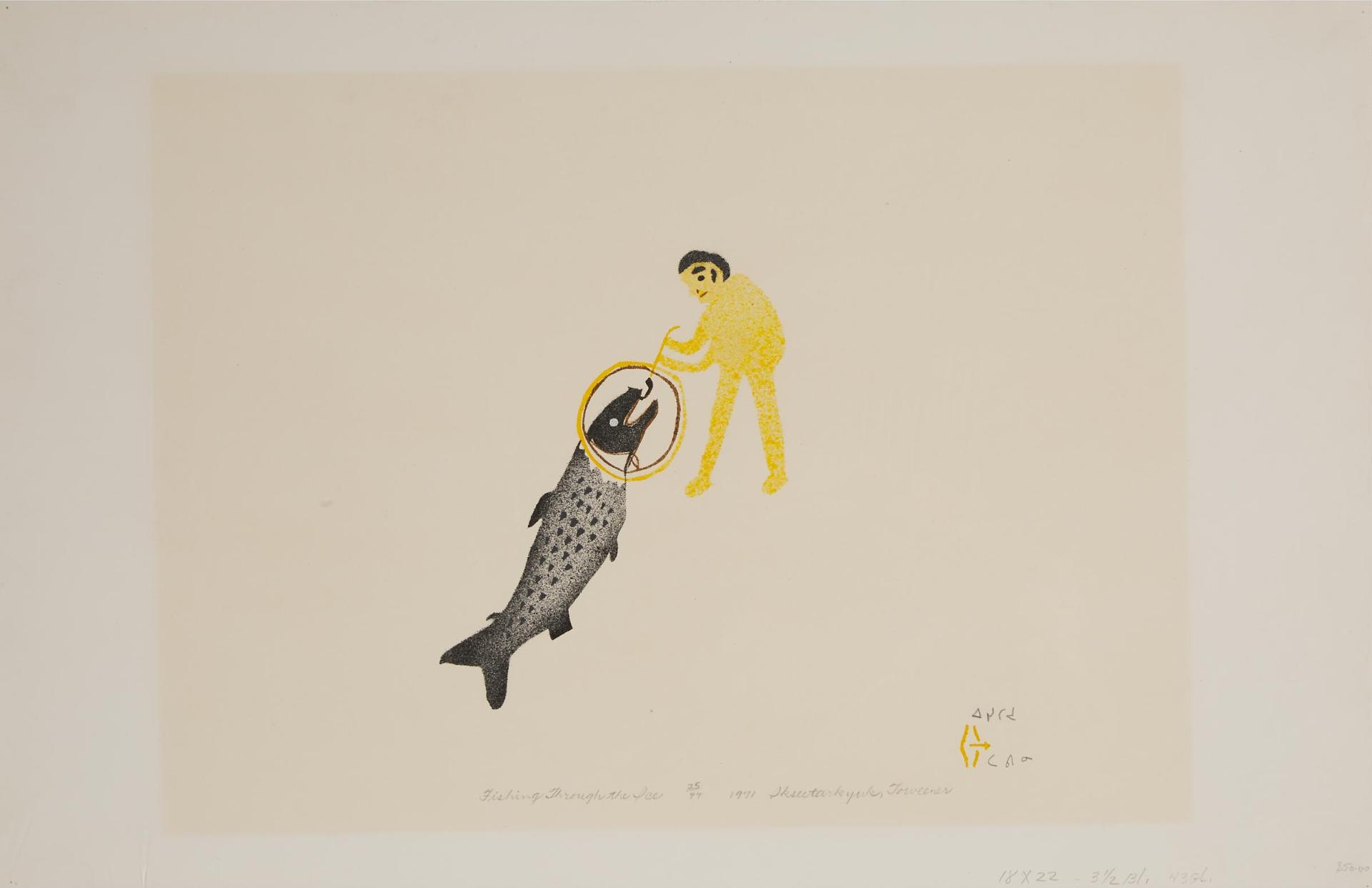 Luke and William Kanak Iksiktaaryuk (1909-1977) - Fishing Through The Ice